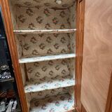 /Art Deco wardrobe with mirror in carved solid oak from the 20s/30s