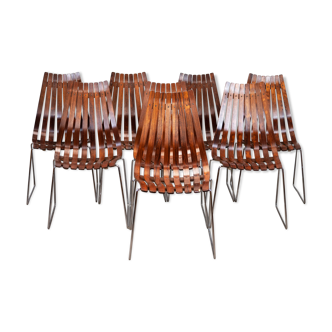 Rosewood Dining Chairs by Hans Brattrud for Hove Møbler, 1960s, Set of 8