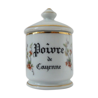 Pot à épices Poivre de Cayenne en porcelaine de France