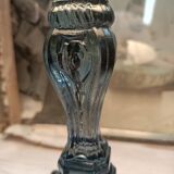Paire de lampes en verre bleuté