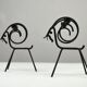 Pair of Black Metal Goat Candleholders — Gunnar Ander for Ystad-Metall, Sweden, 1960s