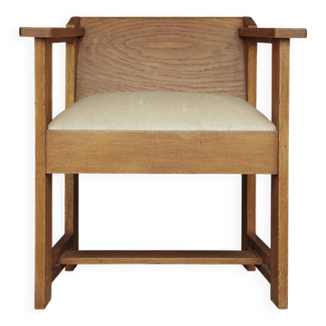 Fauteuil de l'École de La Haye moderniste attribué à Frits Spanjaard, années 1920.