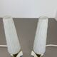 Set of 2 "cone" glass and brass table light, italy 1950s