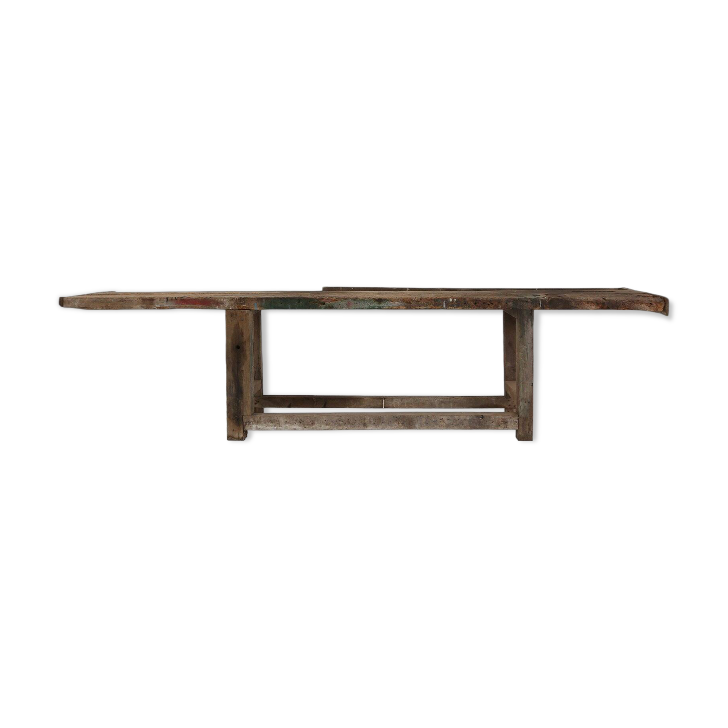 Industrial Oak Workbench with Exceptional Patina, Belgium ca. 1850