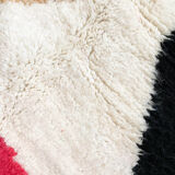 Moroccan Berber carpet beni ouarain ecru with colorful patterns 258x155cm