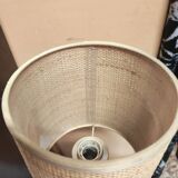 Lampe en bois et rotin