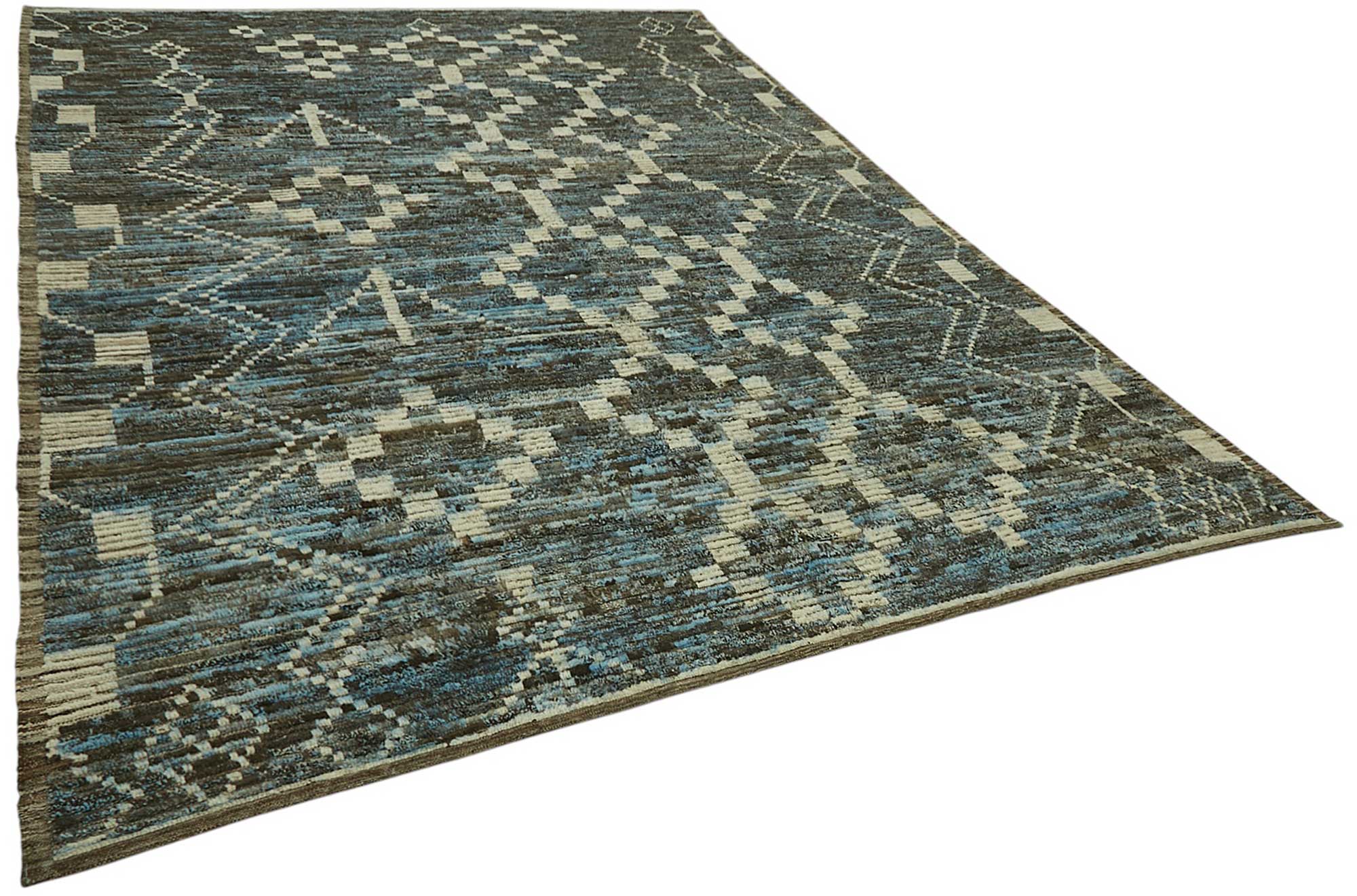 Hand-Knotted Tribal Unique 283 cm x 344 cm Brown Wool Carpet