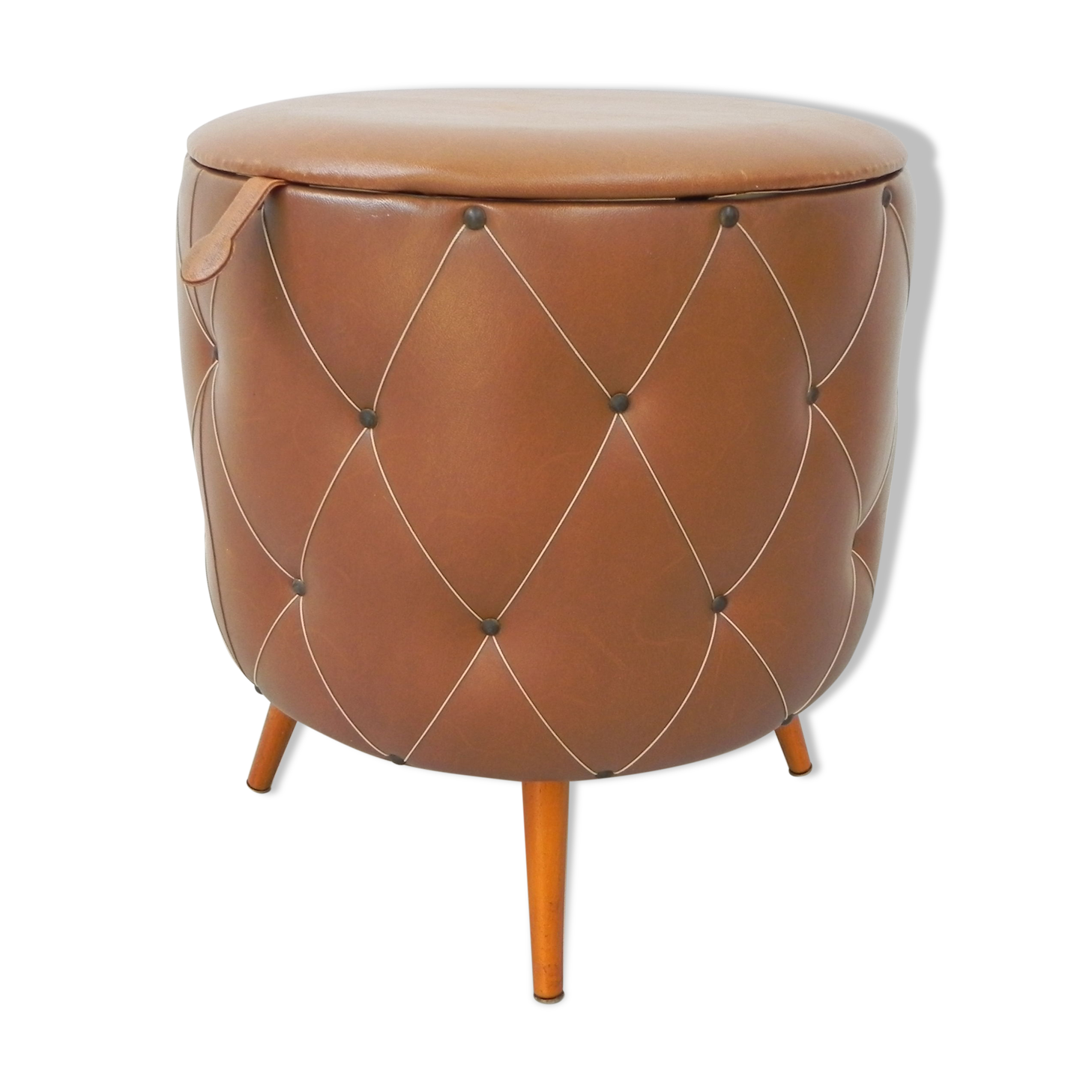 Pouf vintage sur 4 pieds Selency