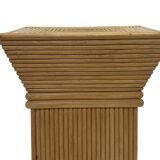 Vintage Rattan Column Planter Bamboo Bohemian Pillar '70s Rattan Mcguire