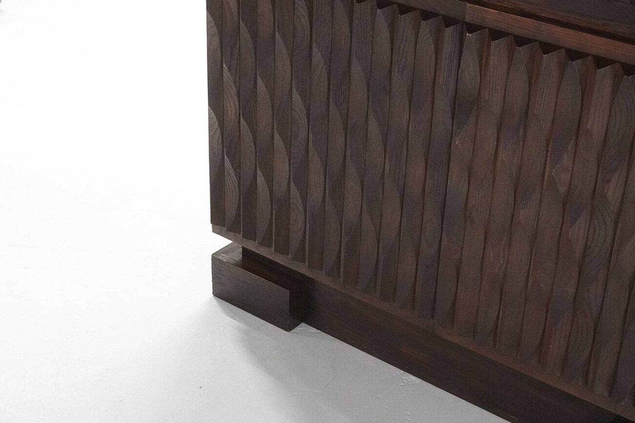 Vintage Brutalist Cabinet in Oak from Maison Aurora, Belgium, 1970s