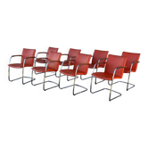 Série de 8 chaises design de Erik Munnikhof pour Leolux en chrome