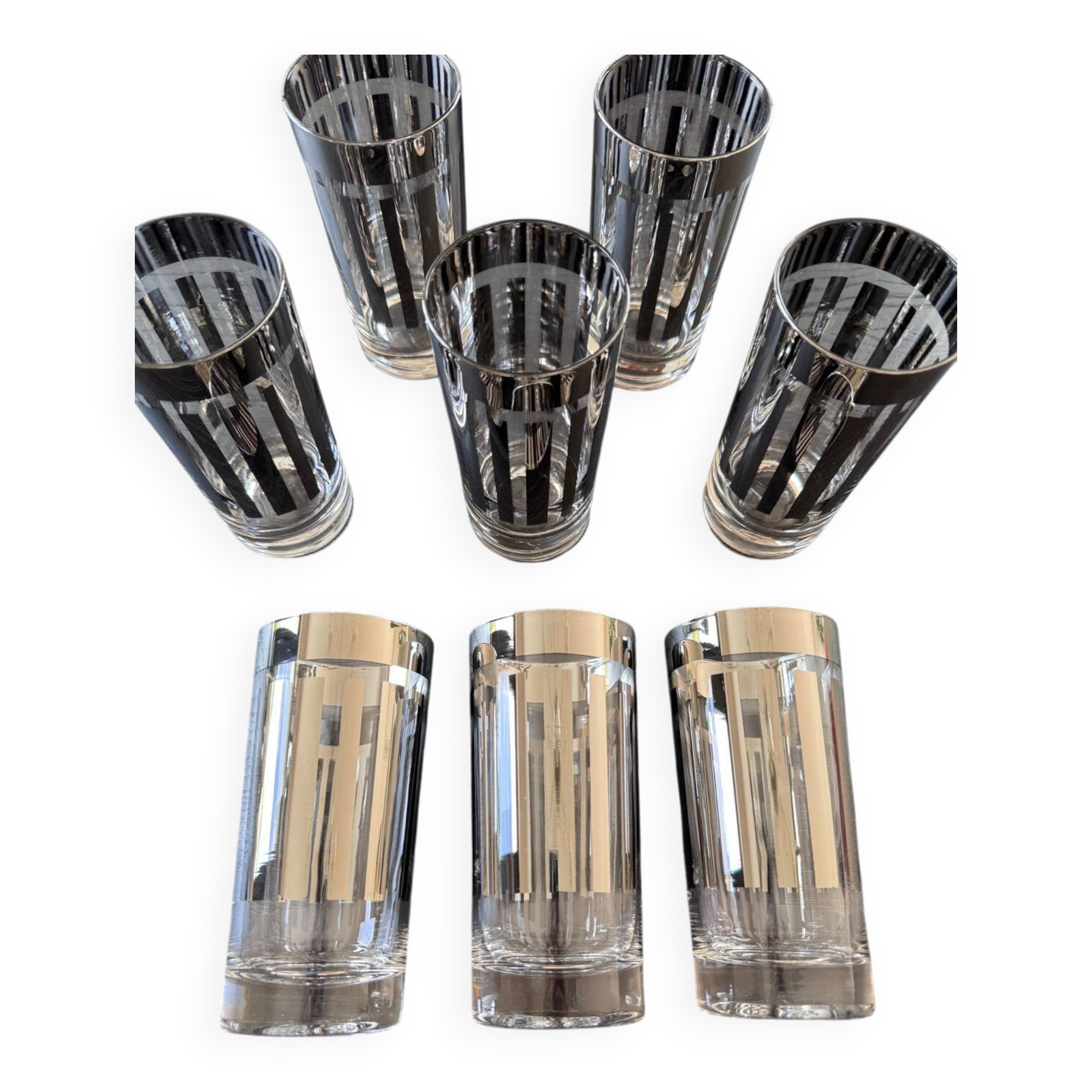 Set of 8 Dorothy Thorpe glasses, circa 1950