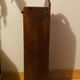 1980s solid wood bread bin decorated with a golden wheat sheaf