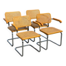 Lot de 4 chaises Cesca modèle B64 avec accoudoirs Cesca Marcel breuer design