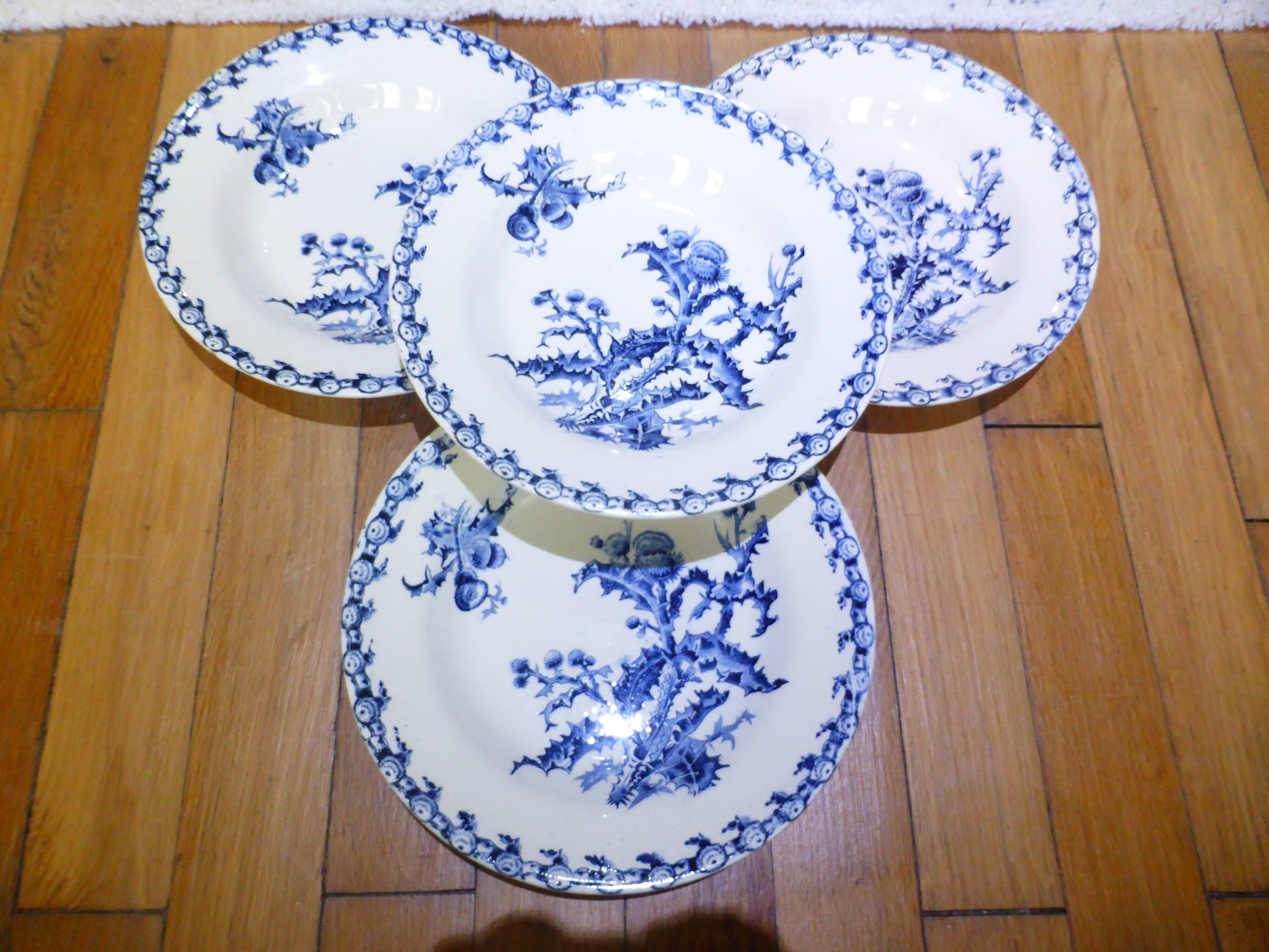 4 deep plates Gien Chardons (11)