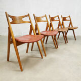 Midcentury danish dining chairs ‘sawbuck’ hans wegner