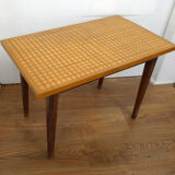 Mid-century grid coffee table, in wood & marquetry