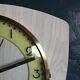 Vintage formica clock phosphorescent silent wall clock "Romatic gray wood"