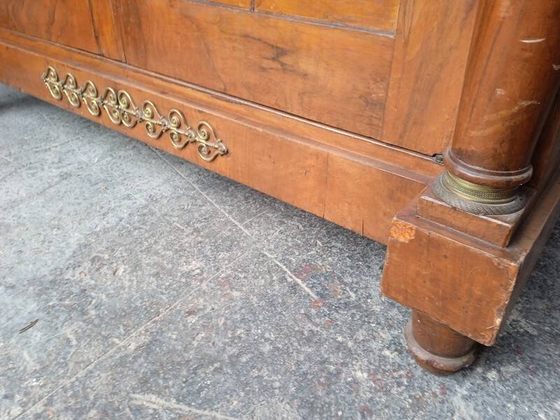 Buffet Empire period bronze marquetry walnut and fruit tree