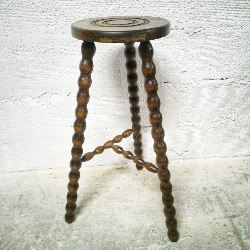 Large tripod wooden stool