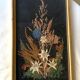 Ancien tableau cadre fleurs séchées vintage
