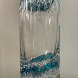 Vintage cylindrical crystal vase with inclusion