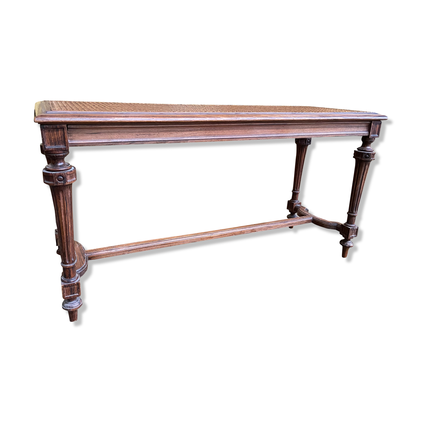 Office or piano bench in cannage