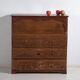 Commode secrétaire ancienne en pin – Bureau rustique européen à abattant – circa 1900