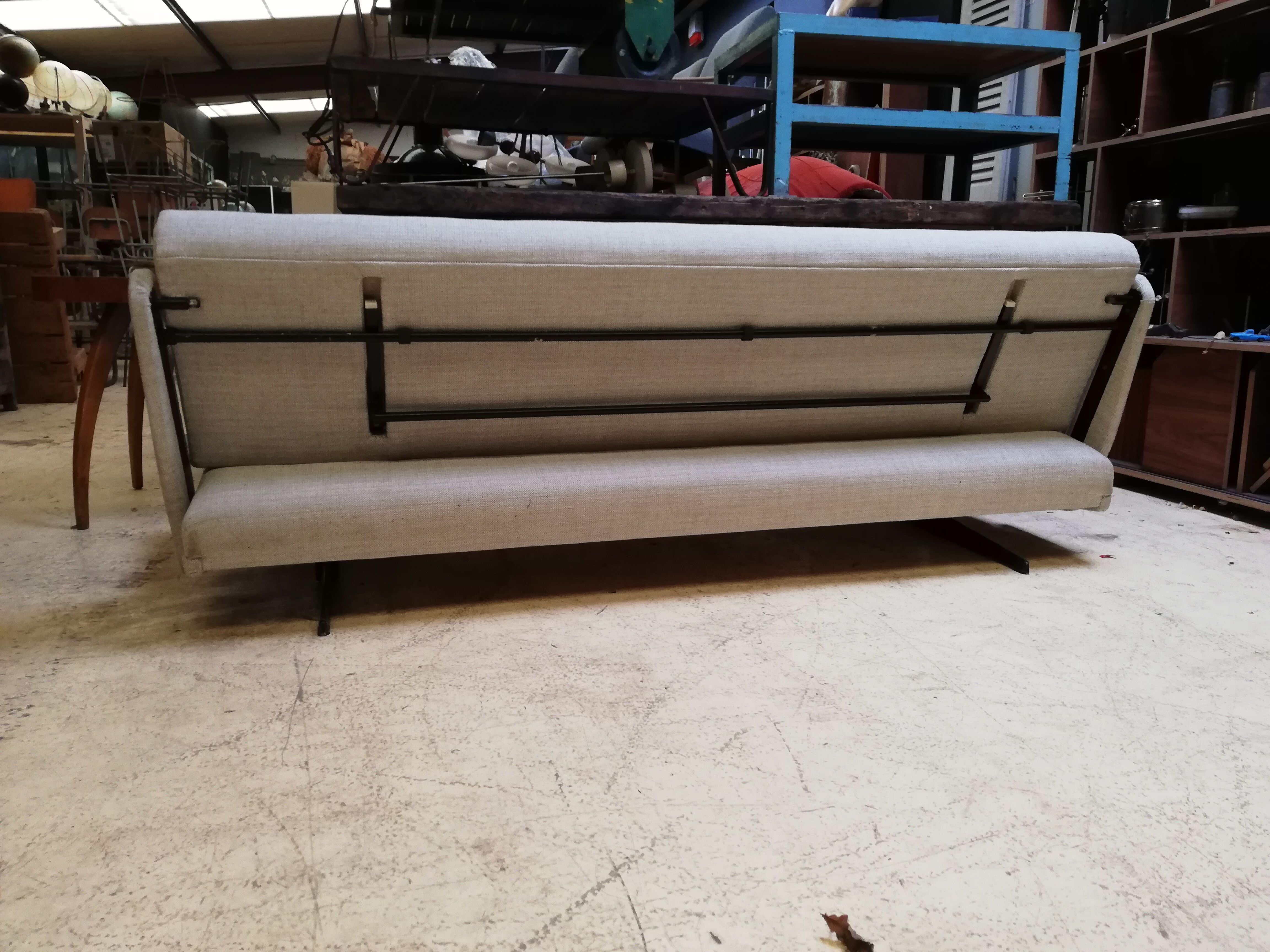 Large vintage convertible sofa bed, 70s, Czechoslovakia