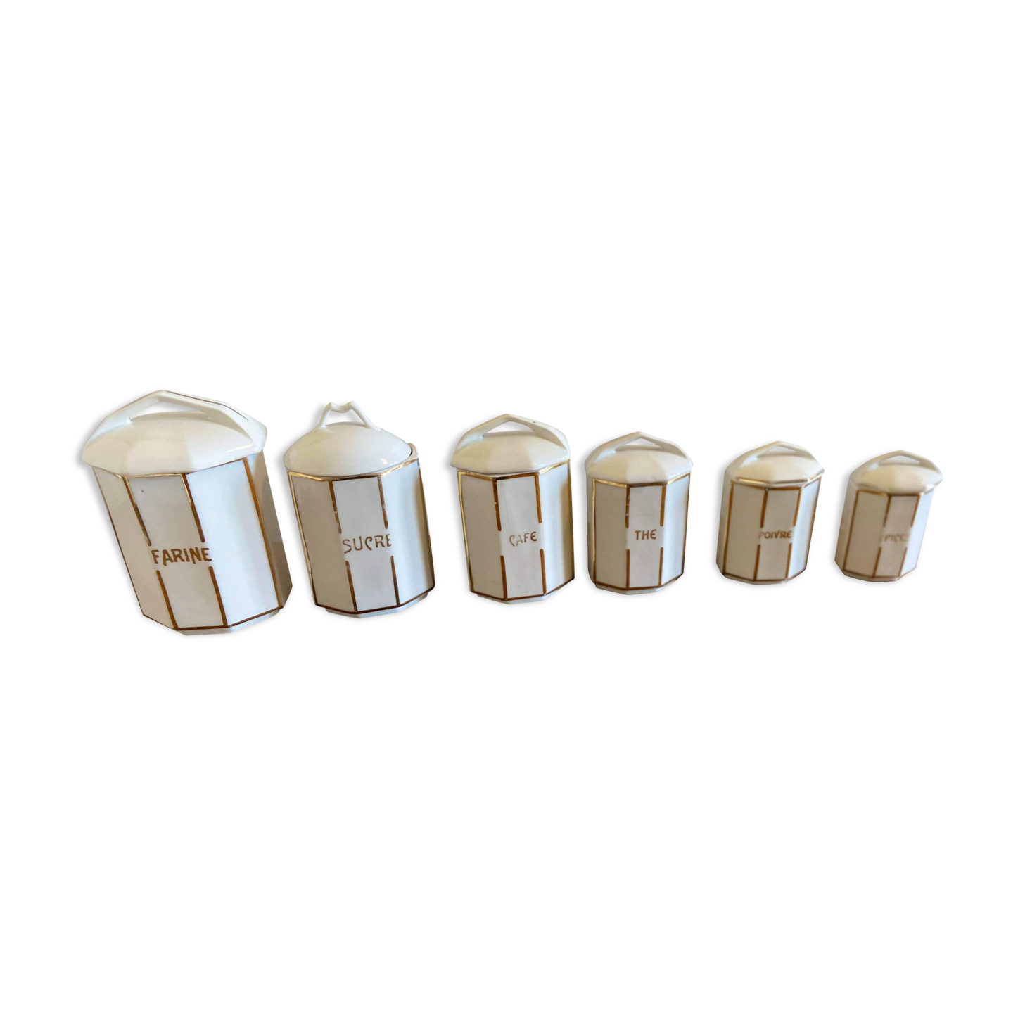 Series porcelain spice pots with matchbox