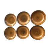 6 Assiettes creuses grès Longchamp