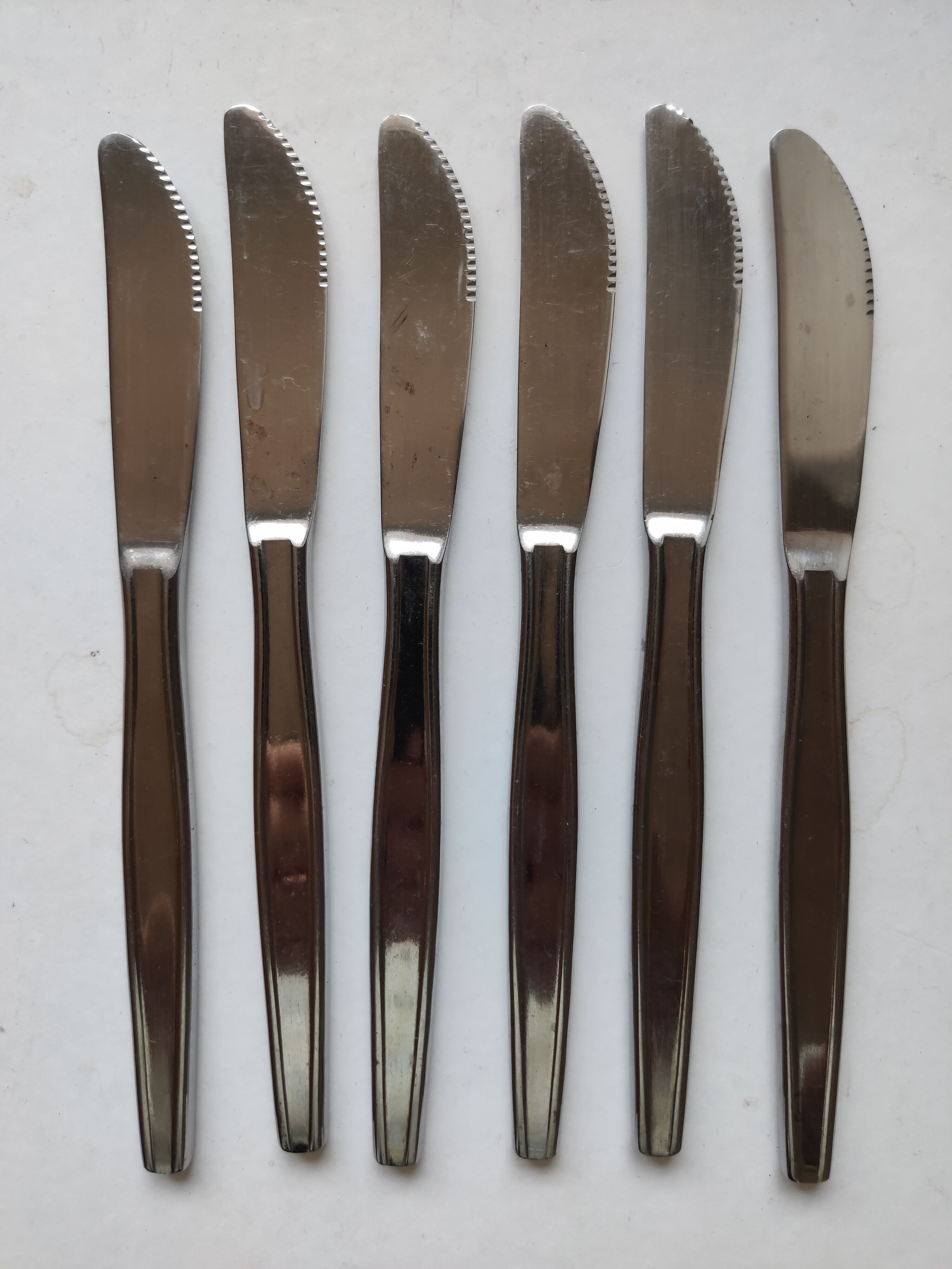 Set of 6 Rostfrei stainless steel table knives