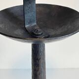 Pair of Brutalist Vintage Steel Candlesticks