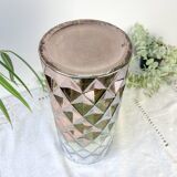 Vintage glass vase with geometric pattern in rose gold gradient
