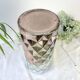 Vintage glass vase with geometric pattern in rose gold gradient