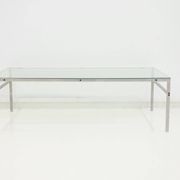 Table basse en acier et verre de Preben Fabricius et Jørgen Kastholm