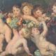 Oskar Krenzer, Putti avec guirlande d’après Rubens, huile sur toile
