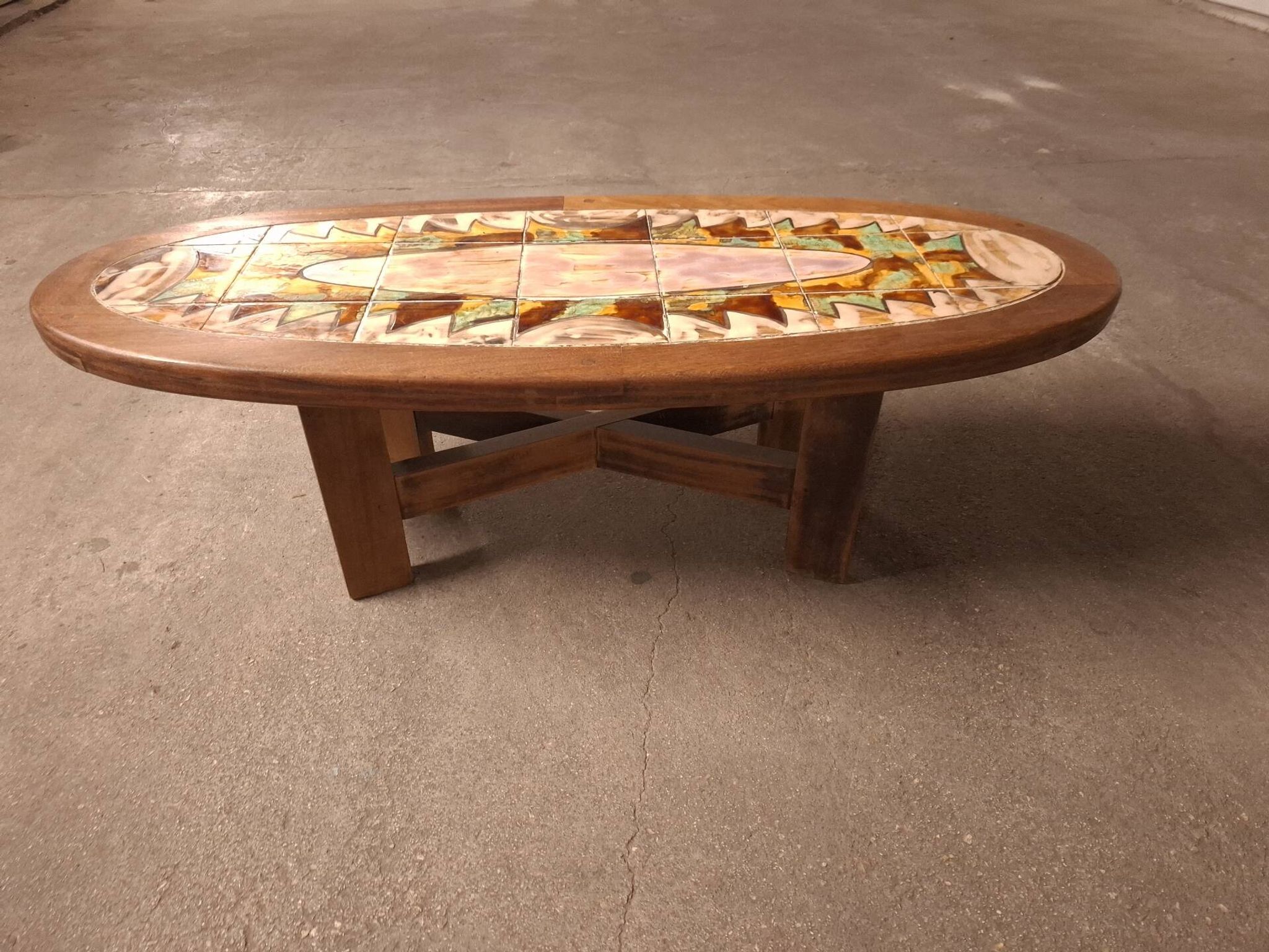 Table basse en ceramique , Vallauris , Gustave Reynaud