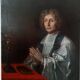 Peinture ancienne sur toile le portrait d'un prélat, école francaise xviii
