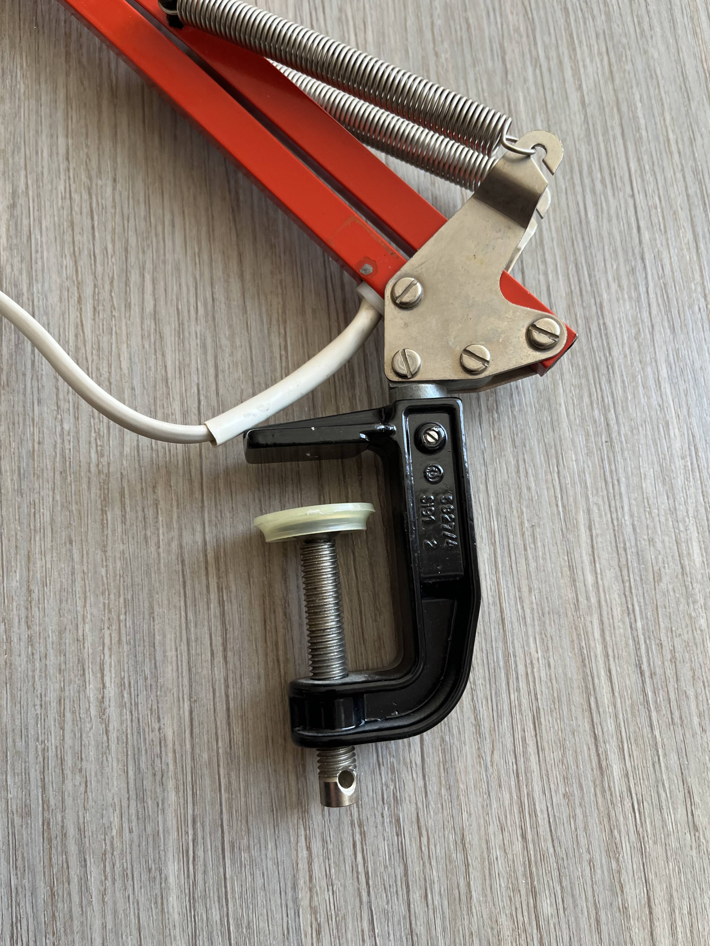 Vintage orange articulated desk lamp