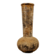 Vase plat en lave marron