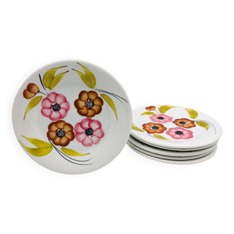 6 Ceramica San Marciano dessert plates, Italy.