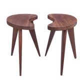 Pair of Scandinavian bean-shaped stools