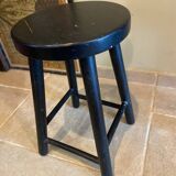 Black wooden stool