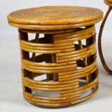 Rattan stools and table set