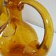 Blown glass carafe from Biot, amber, bubbled, vintage 70s