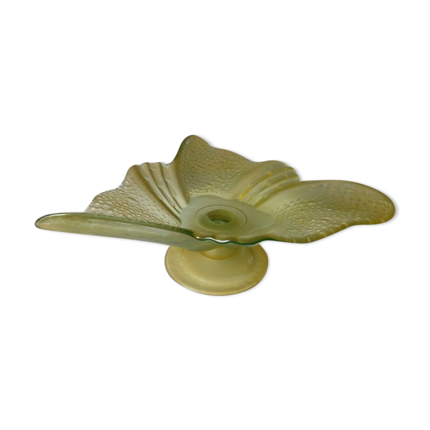 Empty fruit cup frost glass bag piece of contemporary shape 20 eme