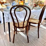 Wooden and cane bistro chairs