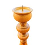Large wooden turned candle holder Belgium, 1970s.