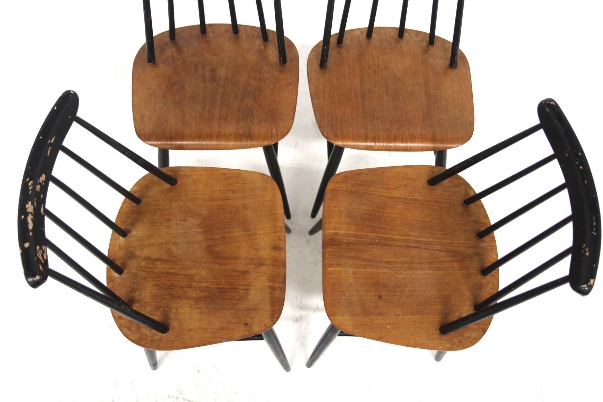 Set de 4 chaises "Fanett" en teck par Ilmari Tapiovaara, Suède, 1960